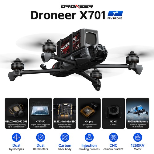 Droneer gps large battery - 7",